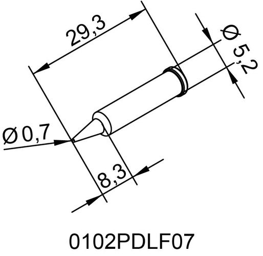 Soldering tip ERSADUR, 0.7mm/0.028in, ERSA ER0102PDLF07 4003008077193