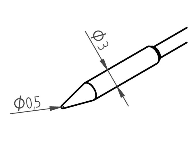 Desoldering tips (pair) ERSADUR, 0.5mm, ERSA ER0462PDLF005 4003008092929