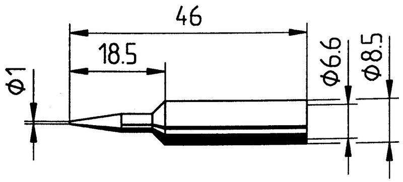 Soldering tip ERSADUR, 1.0mm/0.039in, ERSA ER0832BDLF 4003008074697