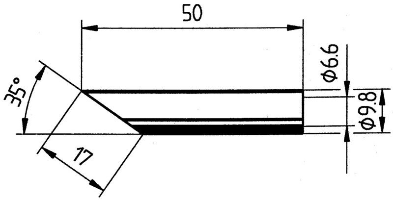 Soldering tip ERSADUR, 35° 17.0mm/0.67in, ERSA ER0832LDLF 4003008075182