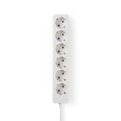 Extension Socket | Type F (CEE 7/7) | 6-Way | 1.50 m | 3680 W | 16 A | Kind of grounding: Side Contacts | 230 V AC 50/60 Hz | Socket angle: 45 ° | H05VV-F 3G1.5mm² | White ESOC615F1WT 5412810465972