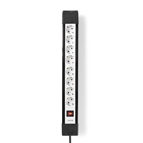 Extension Socket | Type F (CEE 7/7) | 8-Way | 3.00 m | 3680 W | 16 A | Kind of grounding: Side Contacts | 230 V AC 50/60 Hz | Socket angle: 45 ° | H05VV-F 3G1.5mm² | On/Off switch | Black / White EXSO830F1PRO 5412810291014