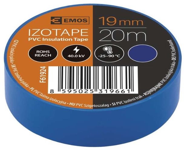 Insulating Tape PVC 19mm/20m blue, EMOS F61924 8595025319661