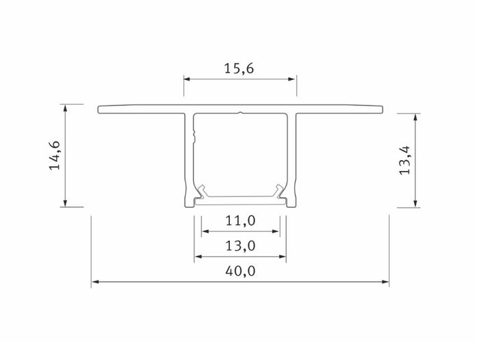 LED profile for LED strips, aluminum anodized, recessed, FALCO, 3m PROF-FALCO-3Ms 5904405930243