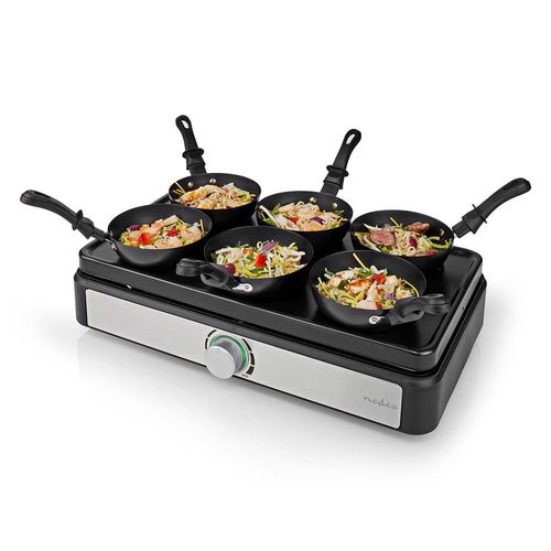 Party Wok Set | Grill | 6 Persons | Spatula | Temperature setting | Non stick coating | Rectangle FCRA310FBK6 5412810408689