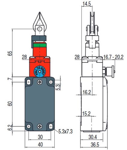 Rope safety switch with reset for emergency stop FD 1878, Pizzato FD-1878 8018851095689