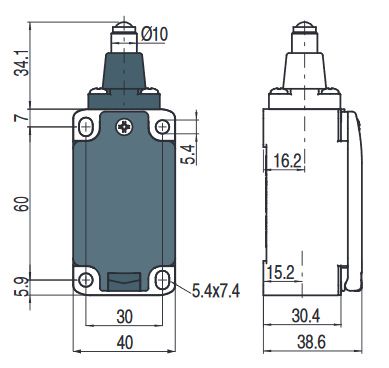 Position switch with rolling ball piston plunger FP 518, Pizzato FP-518 8018851029844