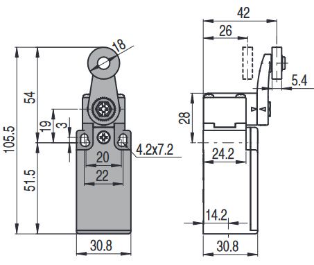 Position switch with roller lever FR 530, Pizzato FR-530 8018851037351