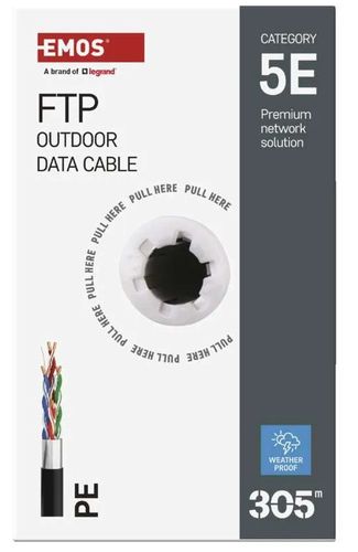 Outdoor F/UTP CAT5E cable 24AWG, black, Eca KO/FTP/S/EMOS 8592920141397
