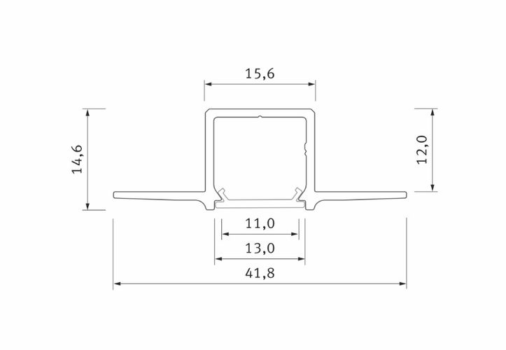 LED profile for LED strips, aluminum anodized, recessed, GAUDI, 2m PROF-GAUDI-2Ms 5904405930434