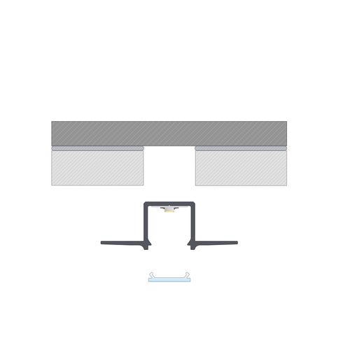 LED profile for LED strips, aluminum anodized, recessed, GAUDI, 3m PROF-GAUDI-3Ms 5904405930441