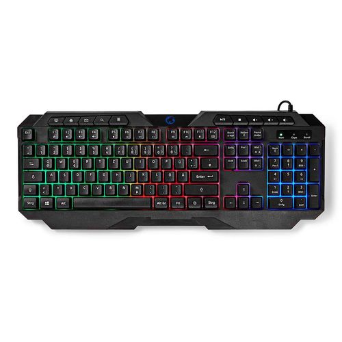 Wired Gaming Keyboard | USB Type-A | Membrane Keys | LED | QWERTZ | DE Layout | USB Powered | Power cable length: 1.30 m | Multimedia GKBD110BKDE 5412810413003