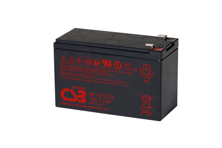 Lead acid battery 12V 7.2Ah Pb AGM VRLA CSB CSB-GP1272 4772081010433