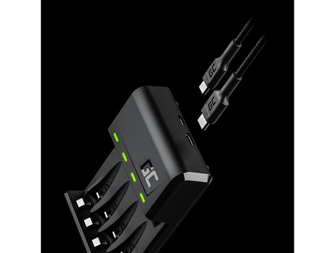 Charger 1-4AAA,AA NIMH micro-USB, USB-C, with LED, Green Cell GC VitalCharger GRADGC01 5907813961328