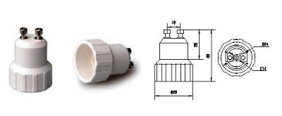 The transition socket from E14 to GU10 GU10/E14 5902270703054