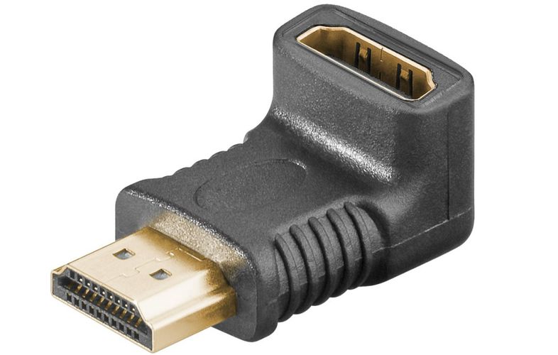 Adapter, HDMI socket - HDMI plug, angled 270° AD/HDMI-F:HDMI-M/RA 4040849517273