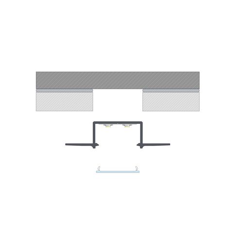 LED profile for LED strips, aluminum anodized, recessed, HIRO, 3m PROF-HIRO-3Ms 5904405929841