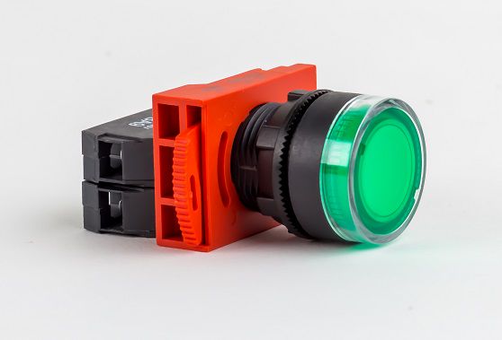 Push-button NO green ON-OFF Highly HLB22-L10GI