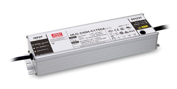 240W high efficiency LED power supply 1050mA 119-238V, adjusted, PFC, IP65, MEAN WELL HLG-240H-C1050A