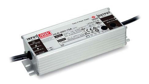 High efficiency LED power supply 12V 3.33A, adjusted+dimming, PFC, IP65, MEAN WELL HLG-40H-12AB