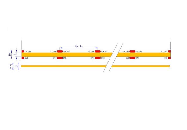 LED strip 24Vdc, 14W/m, COB 528LED/m, 1350lm, cold white 6000K, IP20, 180°, LEMLUX HM-COB528-W24 0000000000003