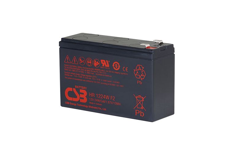 Lead acid battery 12V 6.4Ah@C20 24W@15min -F1, +F2  Pb AGM VRLA CSB CSB-HR1224 4772081010488