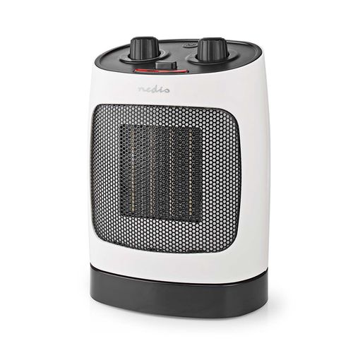 Ceramic PTC Fan Heater | 1000 / 2000 W | 2 Heat Modes | Adjustable thermostat | Rotates automatically | Overheating protection | Fall over protection HTFA19WT 5412810405589