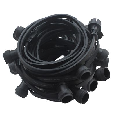 Garland ILLU, 10m, 20 x E27 bulb sockets, black, waterproof IP44, THORGEON 14001 4751029894557