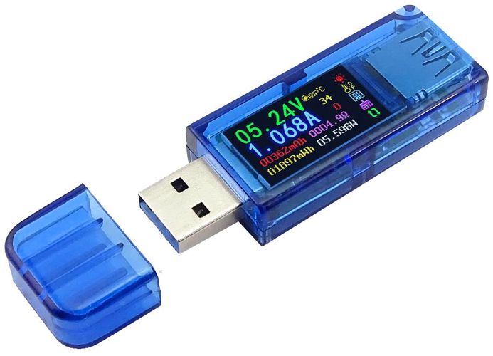 USB voltmeter ampermeter 0-30V 3.7-30V JOY-IT JT-AT34