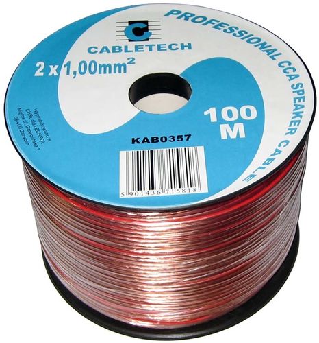 Loudspeaker cable 2x1.0mm², CCA contuctor (copper clad aluminium), transparent L2/1.0S/CCA 5901436715818; 5907760637406