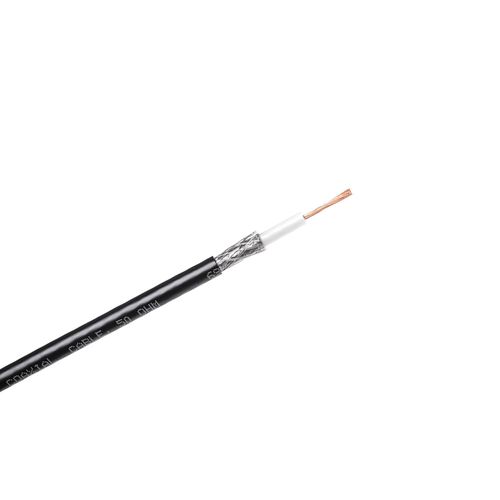 Coaxial cable H155, 50om, solid Cu, Ø5.4mm, PE, black KHR/H155/EU 5901436707271
