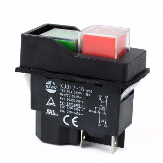 Double pushbutton 4P, ON-OFF, 16A, 230V, IP54, green, red KJD17-21413-112