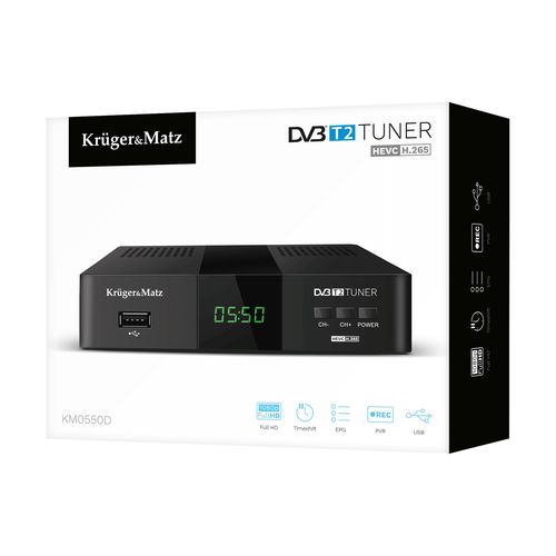 Digital TV Receiver DVB-T/T2 H.265 KM0550D 5901890110686