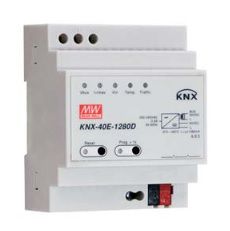 AC-DC KNX EIB DIN rail power supply with integrated choke; Output 30Vdc at 1.28A; with diagnostic function, MEAN WELL KNX-40E-1280D