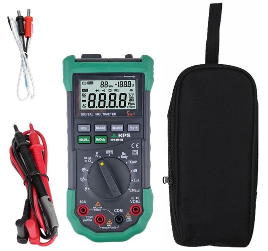 Digital multimeter with environmental measurements: temperature, relative humidity, sound level and luminosity, KPS MT490 8435394774718