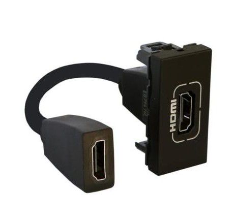 HDMI 1.4 modular socket Legrand Mosaic 079478L (recessed, black) L079478L