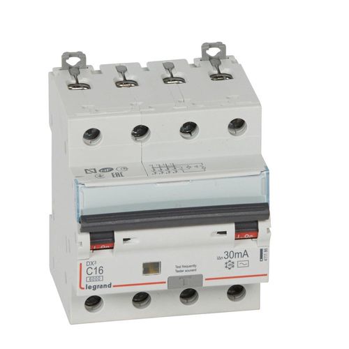 Current drain relay with automatic switch 411186 Legrand (AC, 16A, 4P, 30mA, 400V) L411186