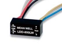 DC-DC constant current LED driver 9-36V:2-32V 700mA wire style, MEAN WELL LDD-700LW