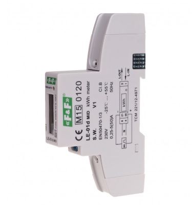 Electric energy meter cl.1 230V 5(45)A, 50Hz, with LCD display, 1 module LE-01D 5908312592358