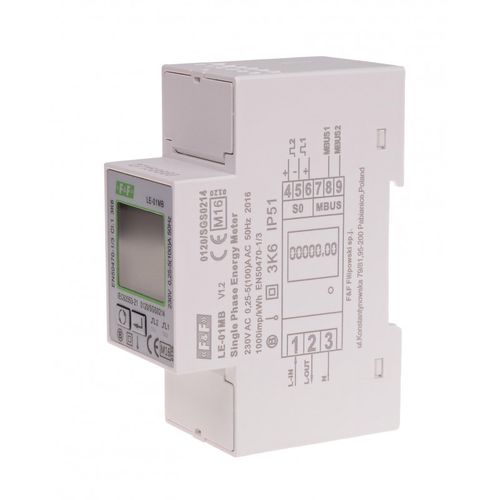 Electric energy meter; digital, single-phase, two-way mounting; for DIN rail mounting LE-01MB