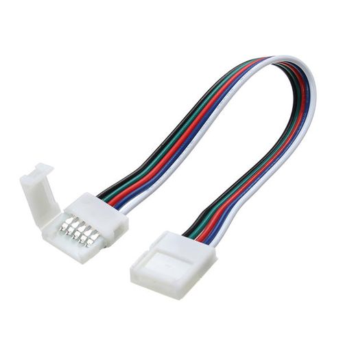LED strip joint connector 12mm RGBW, push-on, 15cm wire LED-JOINT-RGBW15
