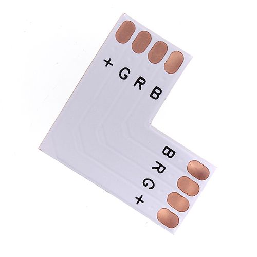 Connector for LED RGB strip 10mm L-shape, solderable LED-SOLD-L-RGB