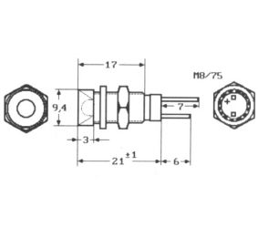 LED Holder Nickel Countersunk 5mm LEDIN501CH