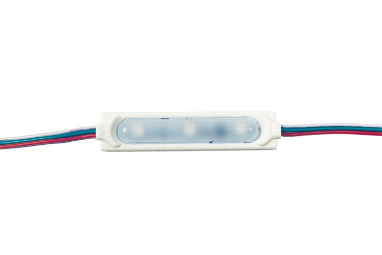 LED module, digital, 12Vdc, 3x RGB LED WS2811, 0.72W, with frosted lens, 80x20mm, IP67 LEDM-WS2811-FR