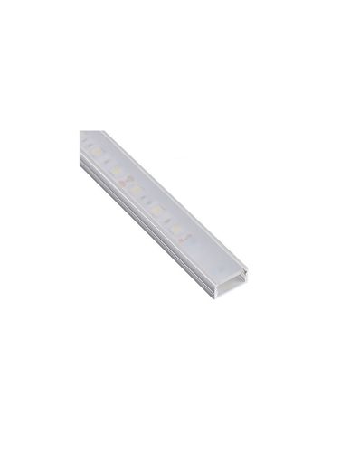 Aluminum profile with white cover for LED strip, anodized, surface LINE MINI 3m LINEM-OP-3M-S 5900652144983
