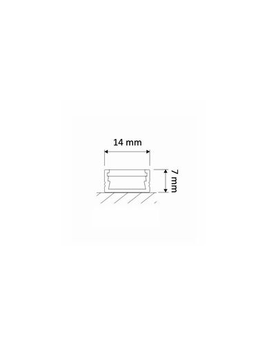 Aluminum profile with black cover for LED strip, black, surface LINE MINI 3m LINEM-B-3M-B 5900652149667