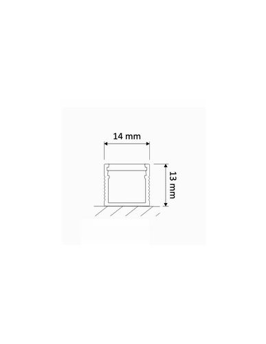 Aluminum profile with white cover for LED strip, anodized, surface, high, LINE, 3m LINE-OP-3M-S