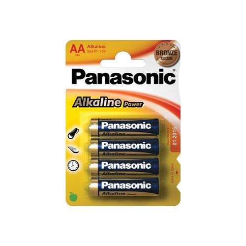 Alkaline Battery LR6 (AA) 1.5V Panasonic Alkaline Power R6A/PAN/A-BL4 5410853039273