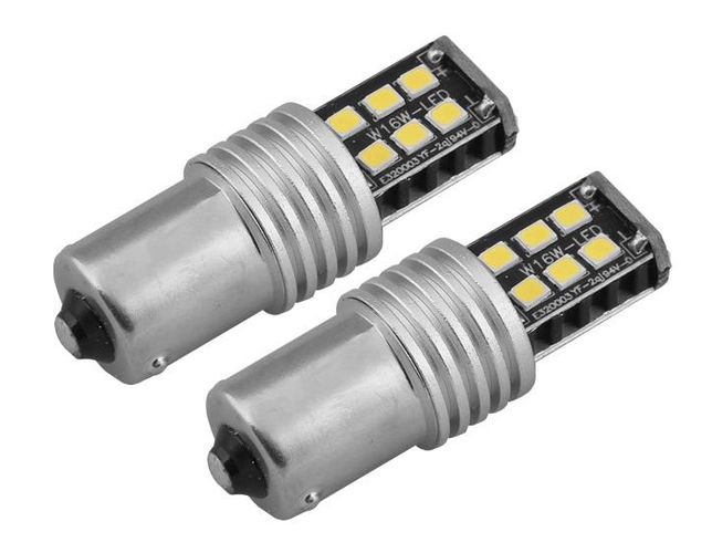 LED AMIO CANBUS 15SMD 2835 7.5W 1156 (P21W) White 12V/24V, 2pcs LX01293 5903293012932