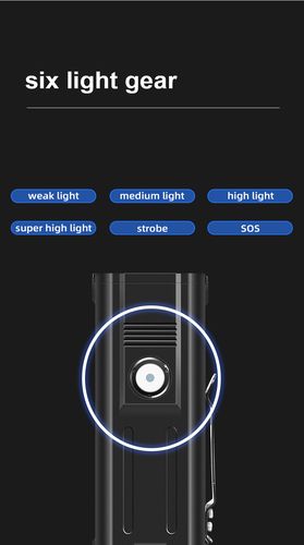 Flashlight M20, 6000lm, 4x18W, rechargable USB C, 4x 18650 10400mAh, IP44 SUPERFIRE-M20 6956362933040